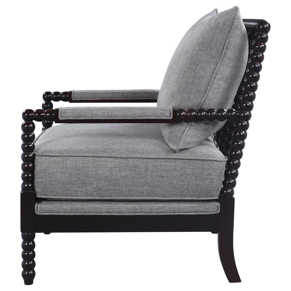 Upholstered Bobbin Accent Chair