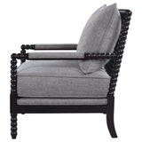 Upholstered Bobbin Accent Chair