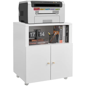 Home Office Printer Stand With Wheels And File Cabinet