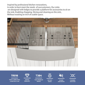 Farmhouse Double Bowl Sink With 50/50 Layout
