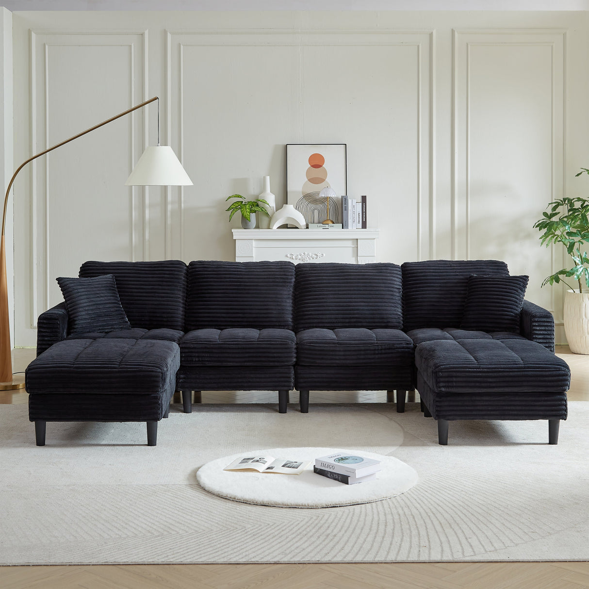 The Beverly Corduroy U-Shaped Sectional Sofa