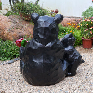 Outdoor Garden Sculpture Bear Flower Pot Planter