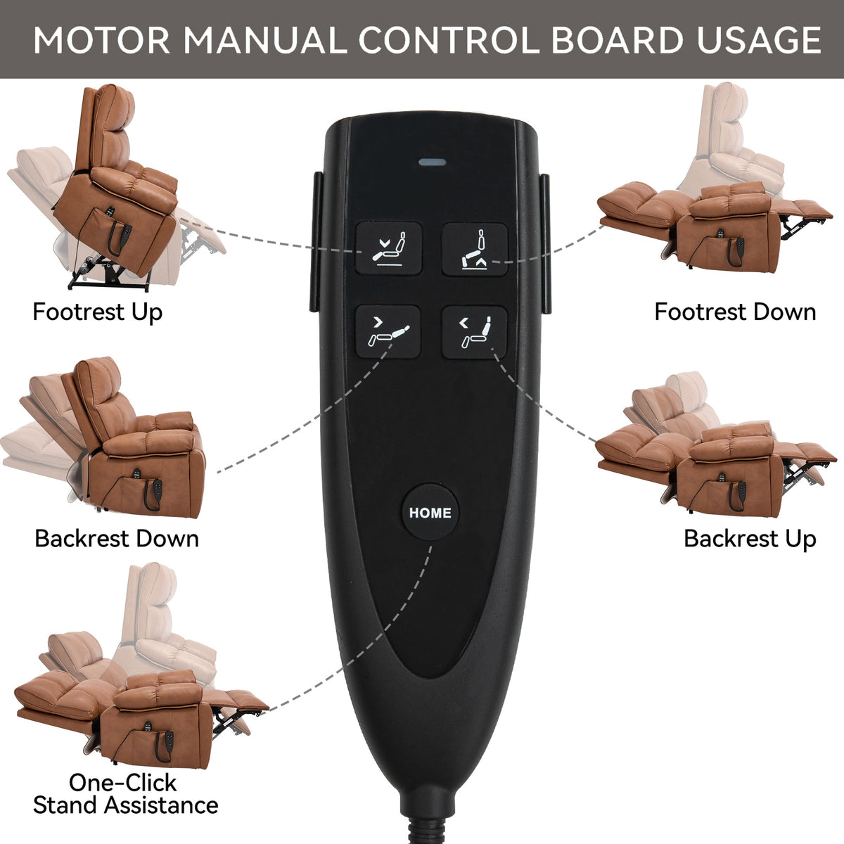 Orange Leatheraire Heat Massage Dual Motor Lift Recliner - Orange