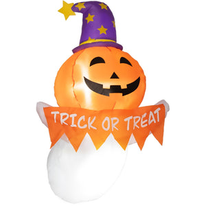 Inflatable Halloween Ghost Window Sticker with LED Lights - White