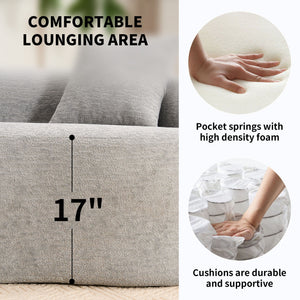 4 Seater Sofa With Fabric, 30D, 60 Hardness Full Sponge, 4 Pillow For Living Room, Home Furniture Sleeper Sectional Sofa For Apartment