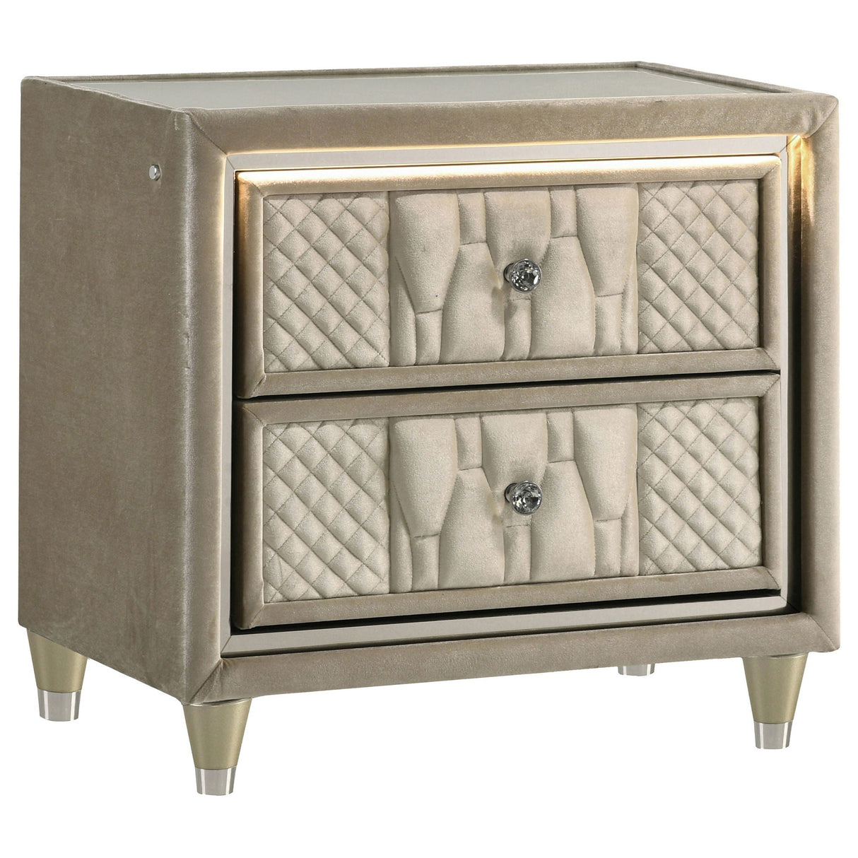 Lorient 4-piece Eastern King Bedroom Set Ivory and Camel