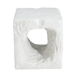 Lyra Outdoor Patio Karst Cave Inspired MGO Side Table, White