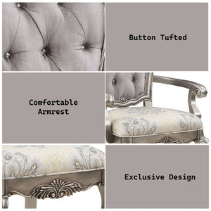 Ariadne - Arm Chair (Set of 2) - Velvet & Antique Platinum