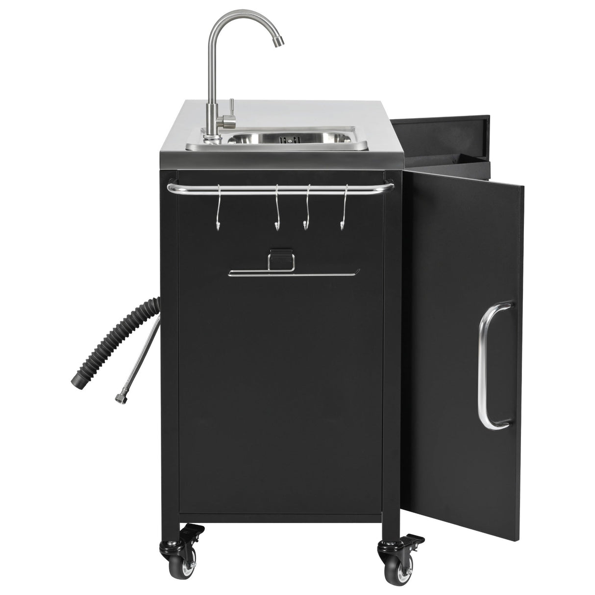 K&K 55.5' Outdoor Kitchen Island with 304 Stainless Steel Sink