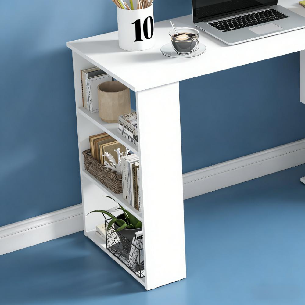 Writing Table Workstation: L Shaped Corner Computer Desk