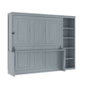 Murphy Bed with Desk and Bookshelf - Solid Pine, Full & Queen Sizes