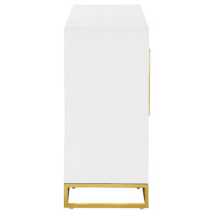 Synchrony - 2 Door Accent Cabinet With Art Deco Trim - White