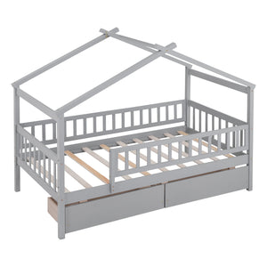House Bed With 2 Drawers