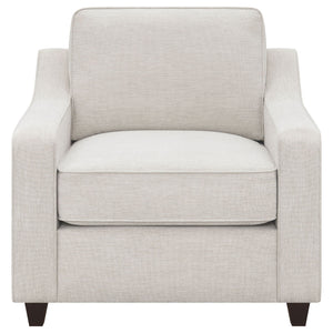 Mahaffey - Upholstered Sloped Track Arm Chair - Beige