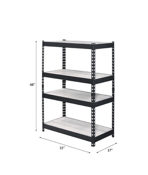 Industrial 4-Tier Bookcase with Adjustable Shelves - Metal & MDF