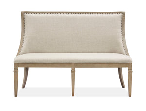 Lancaster - Bench With Upholstered Seat & Back - Dovetail Gray