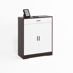 Freestanding Wooden Shoe Cabinet, 4 Tier Organizer With Drawer