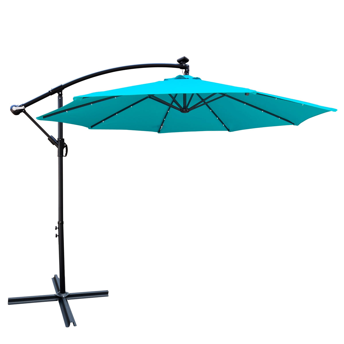 10 ft Outdoor Patio Umbrella Solar Powered LED Lighted Sun Shade