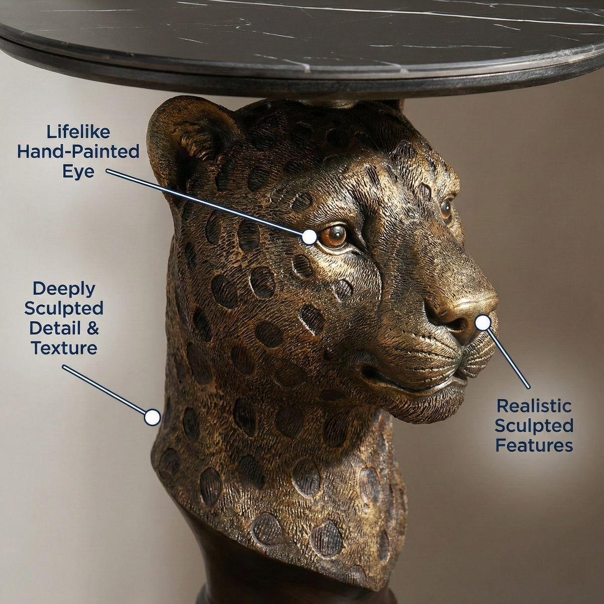 Leopard Head Accent Table
