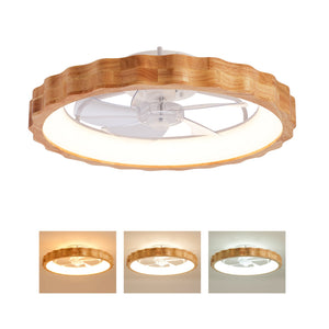 20" Plum Blossom Flush Mount Ceiling Fan with Lights and Remote