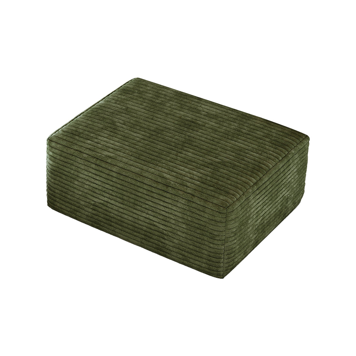 Green Plush Corduroy Sofa Ottoman