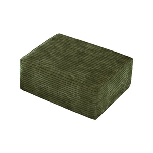 Green Plush Corduroy Sofa Ottoman