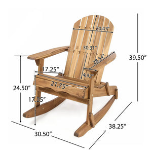 Outdoor Adirondack Rocking Chair With Hand Crafted Details