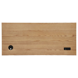 Vermes 55-inch 3-drawer Writing Desk with Power Outlet Light Ash