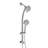 Multi Function Dual Shower Head System With 4.7" Rain Showerhead, 8 Function Hand Shower, Adjustable Slide Bar