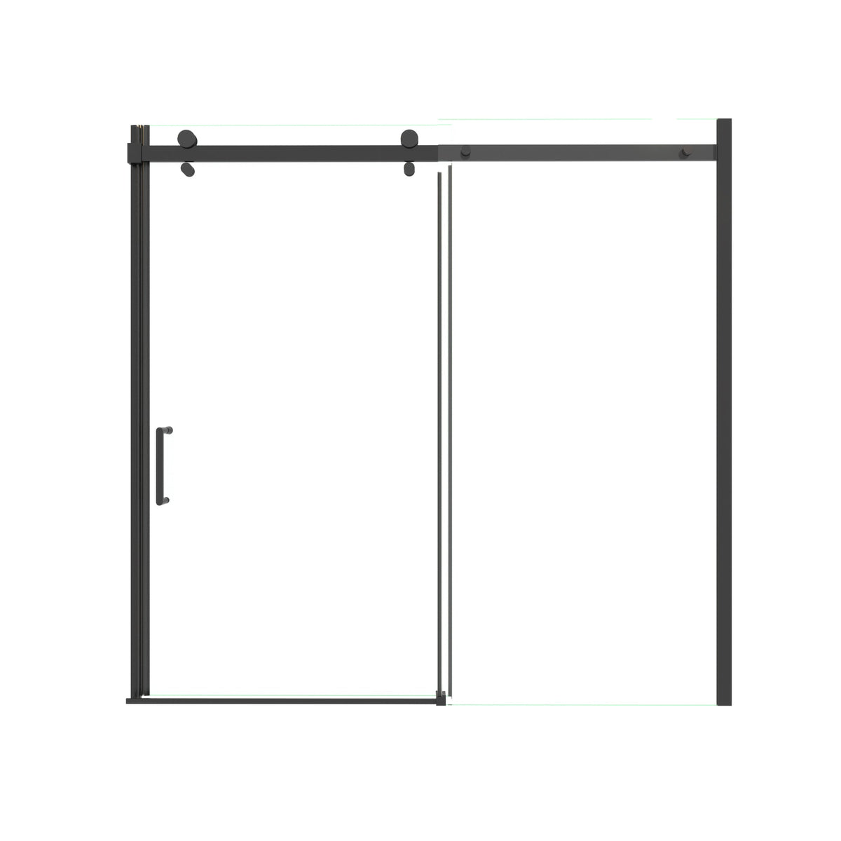 Mod Semi-Frameless Sliding Bathtub Door in Matte Black