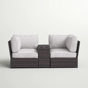 Outdoor Wicker Loveseat With Cushions