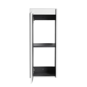 Modern Wall Mounted Bathroom Vanity With Resin Sink And Side Cabinet - Brown Ebony