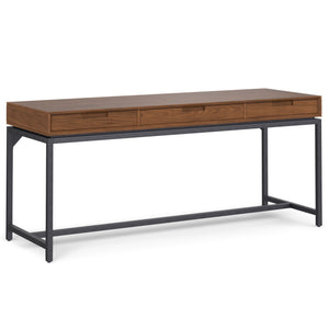 Mid Century Handcrafted Wide Writing Desk with Storage Drawers - Light Brown or Dark Brown