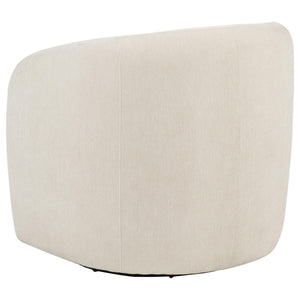 Gerley Faux Sherpa Chenille Upholstered Swivel Accent Chair Beige