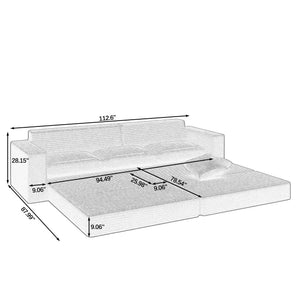 Modern Minimalist L Shape Modular Sectional Sofa, Couch