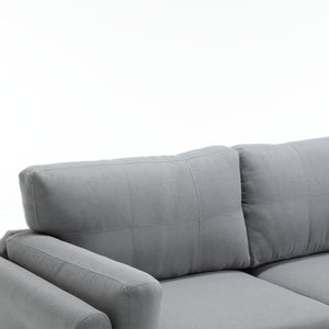 Modern Gray Sofa with Integrated USB and Type-C Charging