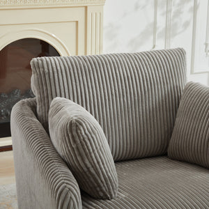 40.55"W Swivel Accent Chair with 2 Throw Pillows