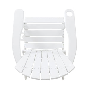 Zenithia Outdoor Foldable Adirondack Chair with 2 Cup Holders, White
