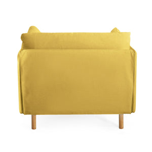 Modern Upholstered Accent Chair With Soft Cushions, Sleek Armrest Design
