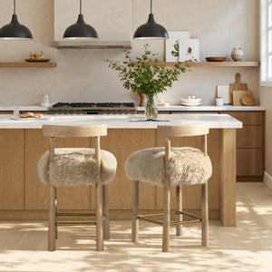 Arden 27.5 Genuine Fur Counter Height Bar Stool
