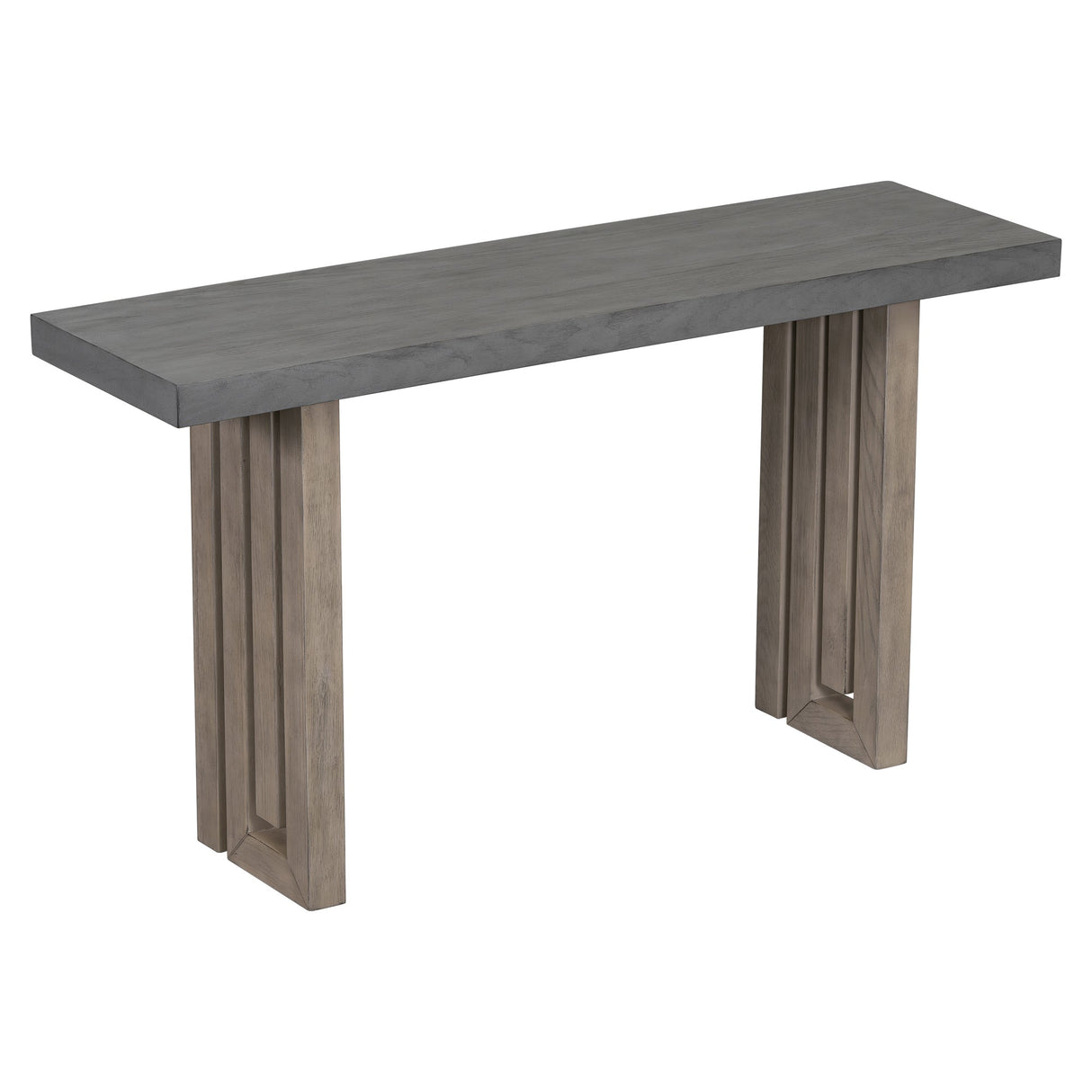 U_STYLE Oak Veneer Console Table with Distinctive Side Shapes