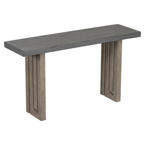 U_STYLE Oak Veneer Console Table with Distinctive Side Shapes