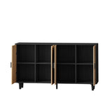 Elegant and Functional 4-Door Rattan Decorative Storage Cabinet