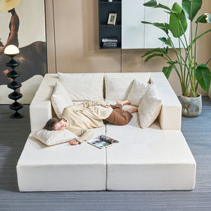 140" Modular Sectional Sofa Bed