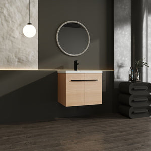 Bathroom Vanity Set With Resin Countertop Sink, 2 Doors