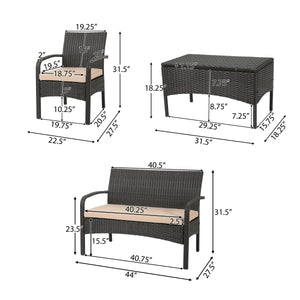 Cordoba 4-Piece PE Rattan Outdoor Chat Set