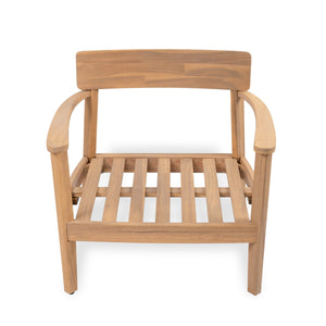 Mallorca Acacia Wood Club Chair with Seat Cushion - Outdoor