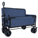 3-in-1 Convertible Folding Wagon Cart with Bench Seat & Storage