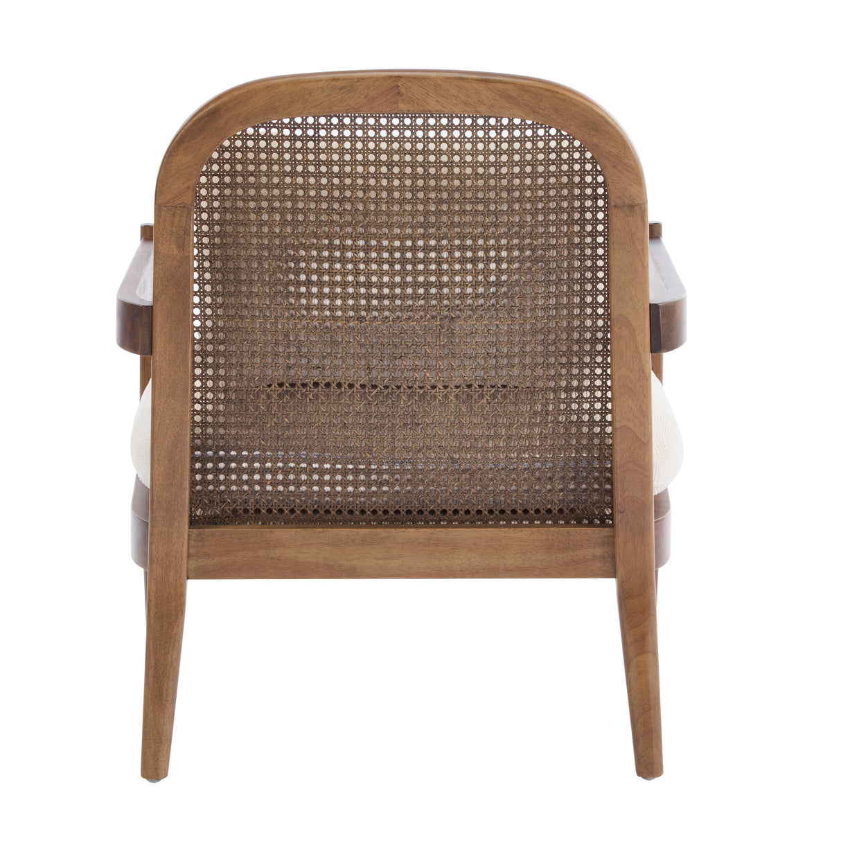 Elliston Rattan Backrest Solid Wood Accent Chair with Cushions, Set of 2
