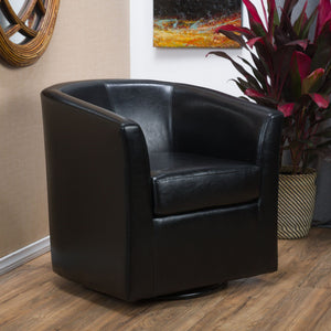Melodize Swivel Club Chair With Barrel Shape Design